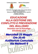 EDUCAZIONE ALLA GESTIONE DEL CONFLITTO E PREVENZIONE DEL BULLISMO